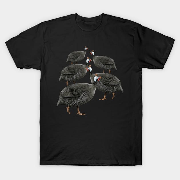 Guinea Fowl Bird Hens Animal Herd Farming Funny Chicken Lover Farmer Tshirt For Men Women T-Shirt by Norine Linan 